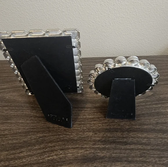 Silver Rhinestone Photo Frames Set (2) - Picture 2 of 2